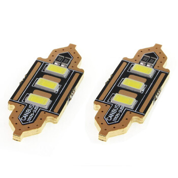 01450/AM . ΛΑΜΠΑΚΙΑ ΠΛΑΦΟΝΙΕΡΑΣ 39mm 12V 5.600K 3xSMD 5730 LED AMIO - 2 ΤΕΜ.