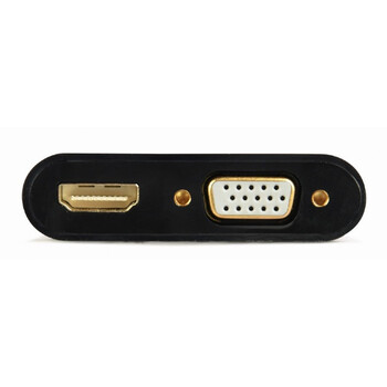 CABLEXPERT VGA TO HDMI+VGA ADAPTER CABLE 0,15M BLACK RETAIL PACK