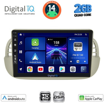 DIGITAL IQ BXC 3130BG_CPAA (9inc) MULTIMEDIA TABLET for FIAT 500 mod. 2007-2015 (BEIGE)