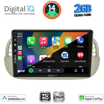 DIGITAL IQ BXC 3130BG_CPAA (9inc) MULTIMEDIA TABLET for FIAT 500 mod. 2007-2015 (BEIGE)