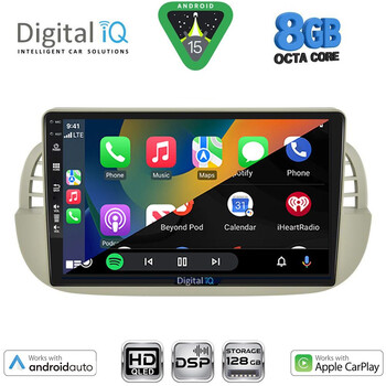 DIGITAL IQ BXF 7130BG_CPAA (9inc) MULTIMEDIA TABLET for FIAT 500 mod. 2007-2015 (BEIGE)