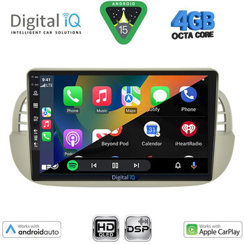 DIGITAL IQ BXF 6130BG_CPAA (9inc) MULTIMEDIA TABLET for FIAT 500 mod. 2007-2015 (BEIGE)
