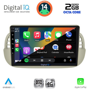 DIGITAL IQ RTG 4130BG_CPA (9inc) MULTIMEDIA TABLET for FIAT 500 mod. 2007-2015 (BEIGE)