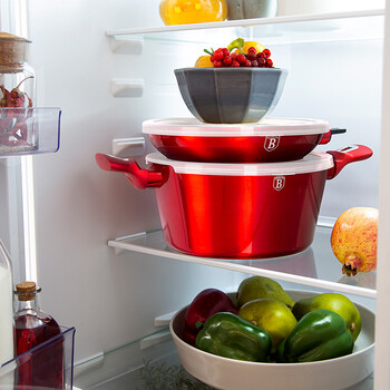 Berlinger Haus σετ Αντικολλητικά Μαγειρικά Σκεύη 13 Τεμαχίων με Αντικολλητική Επίστρωση Metallic Line Burgundy Edition bh-7057