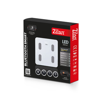 Ψηφιακή Ζυγαριά Μπάνιου έως 180kg με Application σε Λευκό Χρώμα Zilan Zln8979