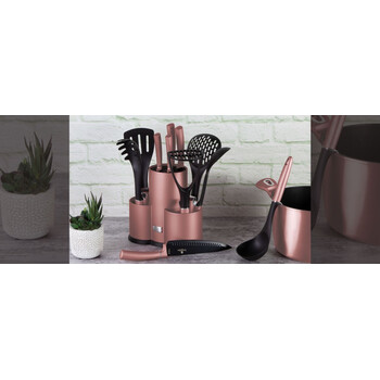 Berlinger Haus σετ Μαχαίρια και Εργαλεία Κουζίνας 12 Τμχ. με Βάση Στήριξης i-Rose Collection bh-6252na