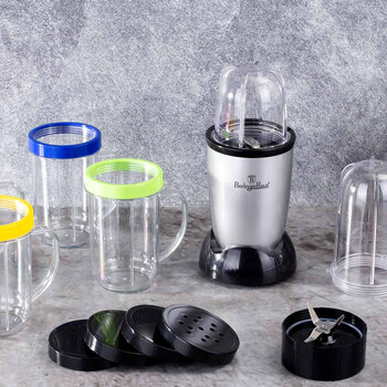 Berlinger Haus Μπλέντερ με 6 Κανάτες και Λεπίδες από Ανοξείδωτο Ατσάλι Metallic Black Silver Collection bh-9345_or