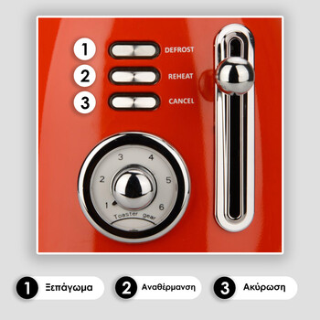 Zilan Ρετρό Φρυγανιέρα με 2 Θέσεις Φρυγανίσματος 850w Zln7040