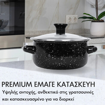 Σετ Αντικολλητικά Μαγειρικά Σκεύη 10τμχ από Ανοξείδωτο Ατσάλι με Εμαγιέ Επίστρωση Herzberg hg-04128