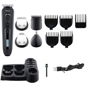 Επαναφορτιζόμενη Κουρευτική και Ξυριστική Μηχανή - σετ Αντρικής Περιποίησης 10 σε 1 Zilan Zln8658