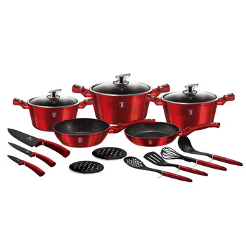 Berlinger Haus σετ Μαγειρικά Σκεύη 17τμχ. με Τριπλή Μαρμάρινη Επίστρωση bh-6162