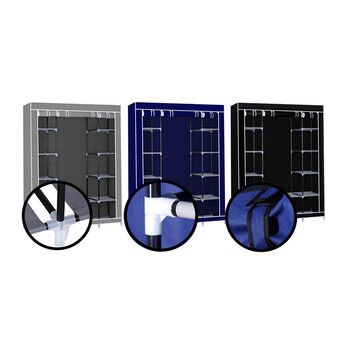 Φορητή Υφασμάτινη Ντουλάπα Herzberg hg-8009-bl Μπλε