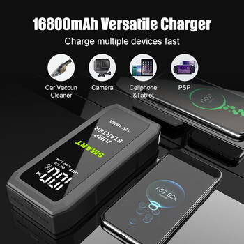 Autoline  Φορητός Εκκινητής Αυτοκινήτου 12V S603 & Power Bank 16800mAh με Φακό και USB