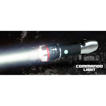 Commando Light Επαναφορτιζόμενος Στρατιωτικός Φακός - Πολυεργαλείο Commando Light Επαναφορτιζόμενος Στρατιωτικός Φακός - Πολυεργαλείο