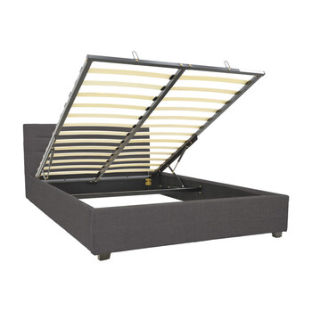 Κρεβάτι Molito pakoworld ύφασμα σε ανθρακί απόχρωση με αποθηκευτικό χώρο160x200εκ