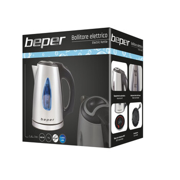 Beper Bb.002 Ηλεκτρικός Ανοξείδωτος Βραστήρας Νερού 1l 1630w