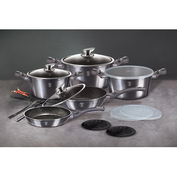 Berlinger Haus σετ Αντικολλητικά Μαγειρικά Σκεύη 13τμχ. Metallic Grey Line bh-6886