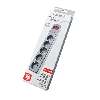 LAMTECH 5WAY SURGE PROTECTOR WITH 1xTYPE-C 1xUSB 5xSCHUKO BLACK/WHITE 1.5M LAMTECH 5WAY SURGE PROTECTOR WITH 1xTYPE-C 1xUSB 5xSCHUKO BLACK/WHITE 1.5M
