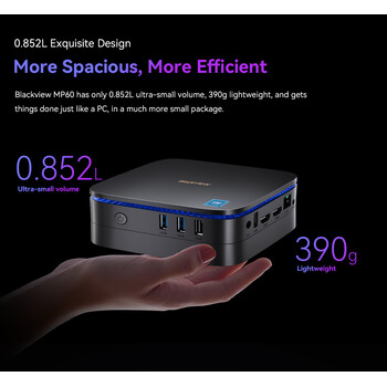 BLACKVIEW MINI PC INTEL N150 (16GB+1TB) 4K DUAL BAND WIN11 PRO BLACK