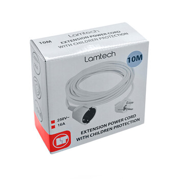 LAMTECH EXTENSION CORD WITH CHILDREN PROTECTION 10M WHITE