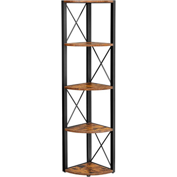 Γωνιακή Ραφιέρα 5 Επιπέδων 30 x 30 x 160cm– Vintage Καφέ/Μαύρο LLS805B01 VASAGLE