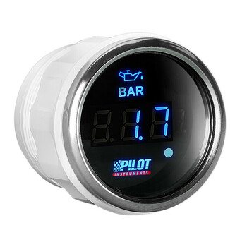 L1013.6 ΟΡΓΑΝΟ ΠΙΕΣΗΣ ΛΑΔΙΟΥ ΨΗΦΙΑΚΟ ΜΑΥΡΟ ΜΕ ΛΕΥΚΟ ΦΩΣ BLACK DIGITAL SERIES 9-32V 52mm