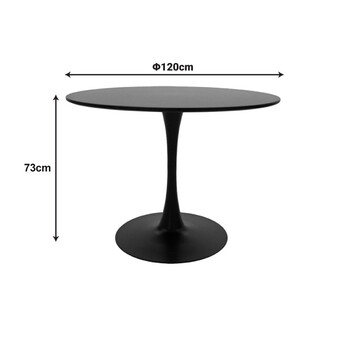 Τραπεζαρία Balou-Parker pakoworld σετ 5τεμ μαύρο Φ120x73εκ