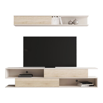 Σύνθετο σαλονιού Brick pakoworld σε oak-κρεμ απόχρωση 240x40x50.4εκ Σύνθετο σαλονιού Brick pakoworld σε oak-κρεμ απόχρωση 240x40x50.4εκ