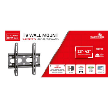 Superior Επιτοίχια Βάση Τηλεόρασης Fixed Extra Slim 23"-42" (SUPSTV001) (SPRSUPSTV001)