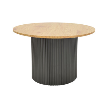 Τραπέζι σαλονιού Dovel pakoworld mdf σε sonoma-μαυρη απόχρωση Φ70x40εκ Τραπέζι σαλονιού Dovel pakoworld mdf σε sonoma-μαυρη απόχρωση Φ70x40εκ