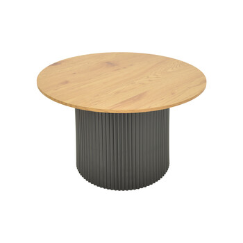 Τραπέζι σαλονιού Dovel pakoworld mdf σε sonoma-μαυρη απόχρωση Φ70x40εκ Τραπέζι σαλονιού Dovel pakoworld mdf σε sonoma-μαυρη απόχρωση Φ70x40εκ