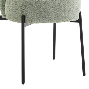 Τραπεζαρία Balou-Houlian pakoworld σετ 3τεμ MDF μαύρο-ύφασμα μέντα Φ80x73εκ