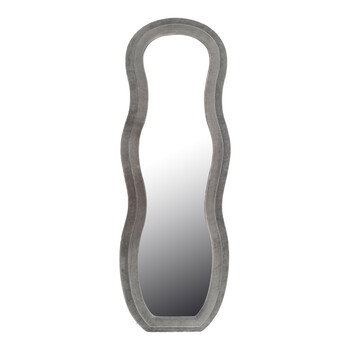 Καθρέπτης Glinde Inart βελούδο σε γκρι απόχρωση 50x3.3x150εκ Καθρέπτης Glinde Inart βελούδο σε γκρι απόχρωση 50x3.3x150εκ