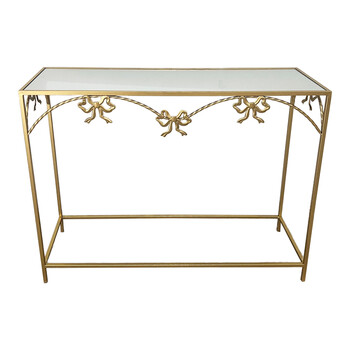 Κονσόλα Frensia Inart μέταλλο σε χρυσή απόχρωση 100x30x80εκ