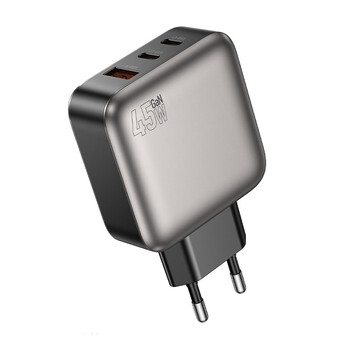 LAMTECH THREE PORTS GaN CHARGER PD45W GREY LAMTECH THREE PORTS GaN CHARGER PD45W GREY