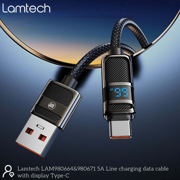 LAMTECH USB TO TYPE-C 5A HIGH POWER DISPLAY CHARGE & DATA CABLE 66W 1.2M BLACK LAMTECH USB TO TYPE-C 5A HIGH POWER DISPLAY CHARGE & DATA CABLE 66W 1.2M BLACK