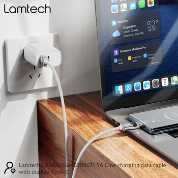 LAMTECH USB TO TYPE-C 5A HIGH POWER DISPLAY CHARGE & DATA CABLE 66W 1.2M WHITE LAMTECH USB TO TYPE-C 5A HIGH POWER DISPLAY CHARGE & DATA CABLE 66W 1.2M WHITE