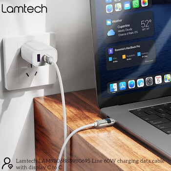 LAMTECH TYPE-C TO TYPE-C 3A HIGH POWER DISPLAY CHARGE & DATA CABLE 60W 1.2M WHITE LAMTECH TYPE-C TO TYPE-C 3A HIGH POWER DISPLAY CHARGE & DATA CABLE 60W 1.2M WHITE
