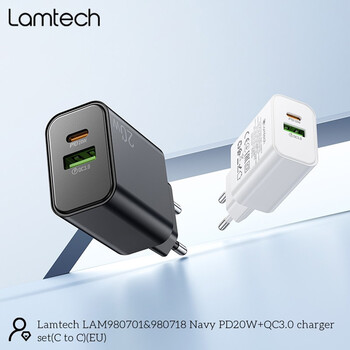 LAMTECH DUAL PORT QC3.0/PD20W CHARGER WITH TYPE-C TO TYPE-C CABLE 60W 1M BLACK LAMTECH DUAL PORT QC3.0/PD20W CHARGER WITH TYPE-C TO TYPE-C CABLE 60W 1M BLACK