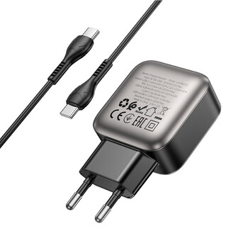 LAMTECH DUAL PORT QC3.0 CHARGER SET PD20W WITH TYPE-C TO TYPE-C CABLE 1M GREY LAMTECH DUAL PORT QC3.0 CHARGER SET PD20W WITH TYPE-C TO TYPE-C CABLE 1M GREY