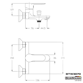 BORMANN Lite   BTW3070   ΜΠΑΤΑΡΙΑ ΜΠΑΝΙΟΥ "SIERRA" 35mm ΑΝΑΜΕΙΚΤΙΚΗ ΜΕ ΣΕΤ ΝΤΟΥΣ 1020g