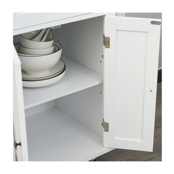 Τροχήλατο Έπιπλο Κουζίνας με 2 Ντουλάπια και 2 Συρτάρια 111 x 44.5 x 82.5 cm HOMCOM 801-161WT