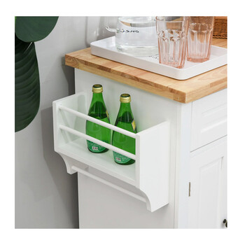 Τροχήλατο Έπιπλο Κουζίνας με 2 Ντουλάπια και 2 Συρτάρια 111 x 44.5 x 82.5 cm HOMCOM 801-161WT