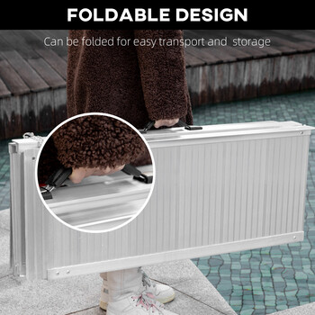 HOMCOM Αντιολισθητική ράμπα αναπηρικού αμαξιδίου από κράμα αλουμινίου 272kg Χωρητικότητα, 183x72x5cm 713-003V00SR HOMCOM Αντιολισθητική ράμπα αναπηρικού αμαξιδίου από κράμα αλουμινίου 272kg Χωρητικότητα, 183x72x5cm 713-003V00SR