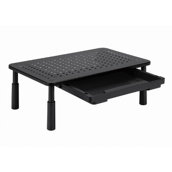 GEMBIRD ADJUSTABLE MONITOR STAND WITH DRAWER (RECTANGLE) BLACK