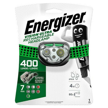 Energizer Vision Ultra Rechargeable Headlamp 400 Lumens (ENE17996) Energizer Vision Ultra Rechargeable Headlamp 400 Lumens (ENE17996)