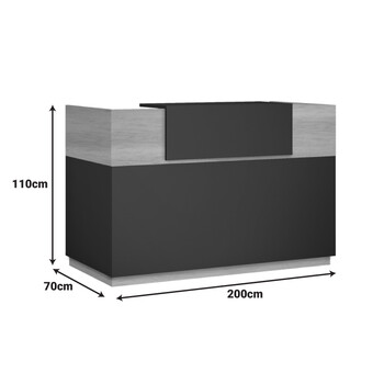 Γραφείο reception Lotus pakoworld σε χρώμα φυσικό - ανθρακί 200x70x110εκ Γραφείο reception Lotus pakoworld σε χρώμα φυσικό - ανθρακί 200x70x110εκ
