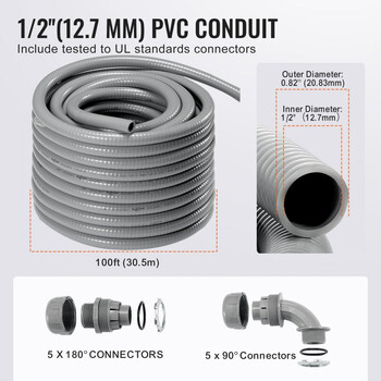 Εύκαμπτη PVC Σωλήνωση 1/2 ίντσας VEVOR PVCYMDQDG1004Q1FJV0 Εύκαμπτη PVC Σωλήνωση 1/2 ίντσας VEVOR PVCYMDQDG1004Q1FJV0