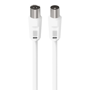 CABLE,ANTENNA,COAX,M/F,5M,75dB,WHITE,NICKEL-PLATED