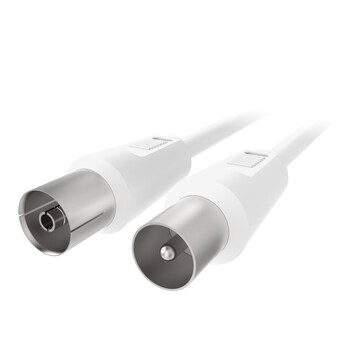 CABLE,ANTENNA,COAX,M/F,5M,75dB,WHITE,NICKEL-PLATED